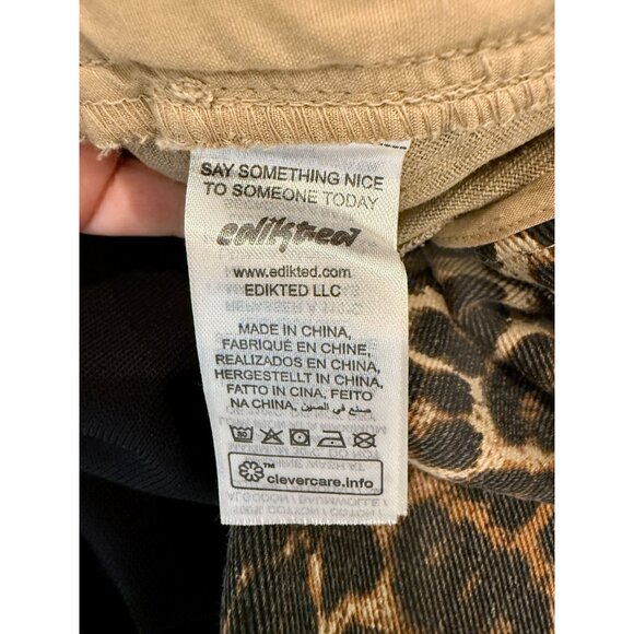 Edikted Leopard Print Mid Rise Straight Leg Jeans - Size M - Picture 7 of 9